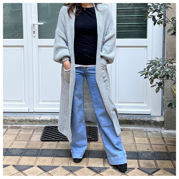 NWT 41 Boho Made In Italy Soft Oversized  Sweater Knit Cardigan - Picture 6 of 6